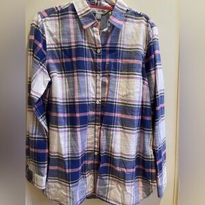 New Old Navy LS Plaid Button Up Women’s  SZ Large